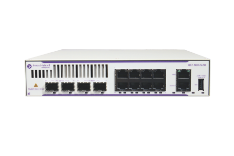OS6570M-12 GigE 1RU x 1/2机架底盘. 8xRJ45 10/100/1000 BaseT, 2x100/1G Base-X SFP, 2x1G/10G SFP+接口.